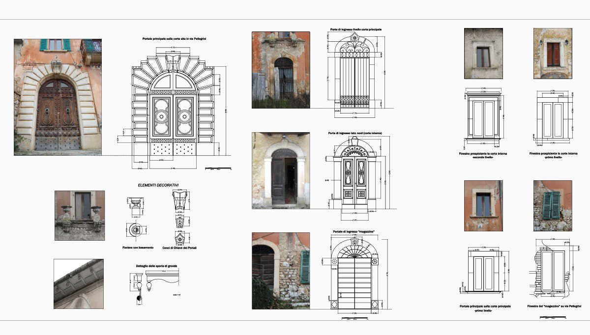 Palazzo Pellegrini - Portali e finestre